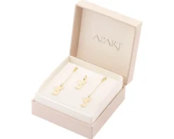 Złote kolczyki i zawieszka - komplet - kolibry