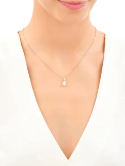 Złote kolczyki i zawieszka z cyrkoniami - komplet