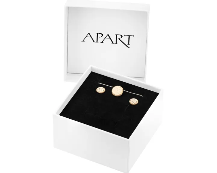 Złote kolczyki i zawieszka - komplet - koła