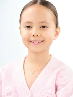 Złote kolczyki i zawieszka z emalią - komplet - jednorożce