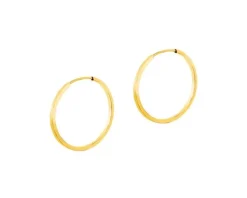 Złote kolczyki szarnir - koła, 15 mm