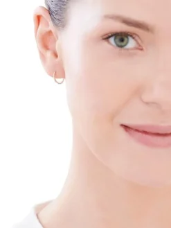 Złote kolczyki szarnir - koła, 12 mm