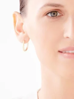 Złote kolczyki szarnir - koła, 20 mm