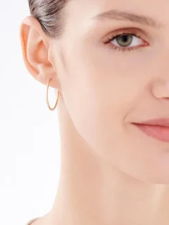 Złote kolczyki szarnir - koła, 25 mm