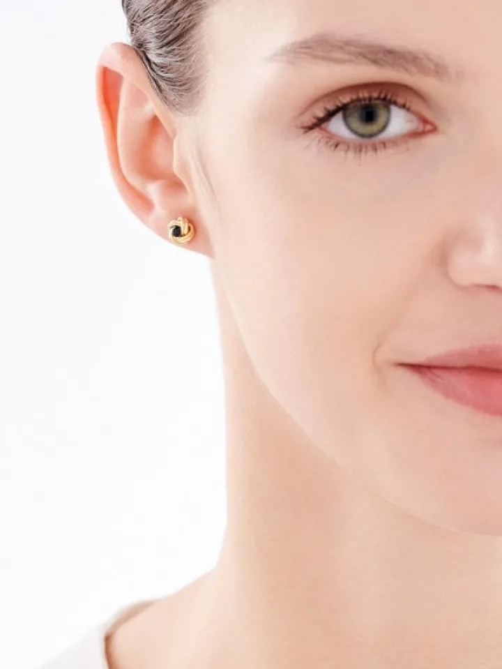 Złote kolczyki z cyrkonią