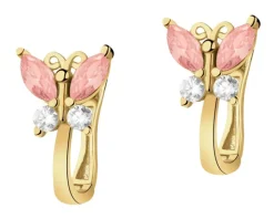 Złote kolczyki z cyrkoniami - motyle