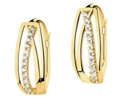 Złote kolczyki z cyrkoniami