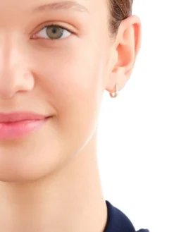 Złote kolczyki z cyrkoniami - koła, 12 mm