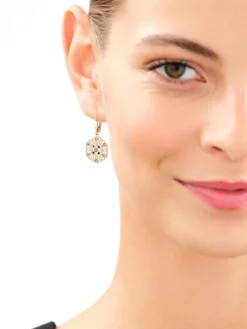 Złote kolczyki z cyrkoniami - rozety