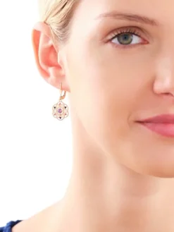 Złote kolczyki z cyrkoniami - rozety