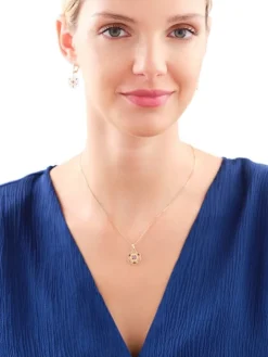 Złote kolczyki z cyrkoniami - rozety