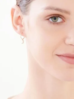 Złote kolczyki z cyrkoniami - Księżyce