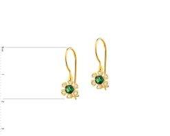 Złote kolczyki z cyrkoniami - kwiaty