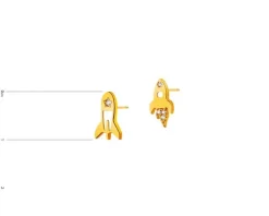 Złote kolczyki z cyrkoniami - rakiety