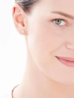 Złote kolczyki z cyrkoniami - rakiety