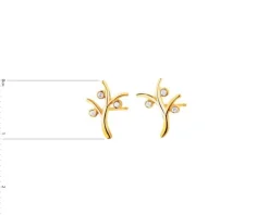 Złote kolczyki z cyrkoniami - drzewka