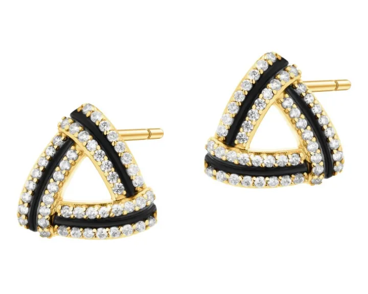 Złote kolczyki z cyrkoniami