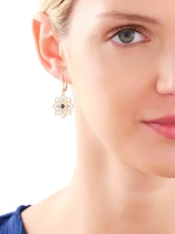 Złote kolczyki z cyrkoniami - rozety