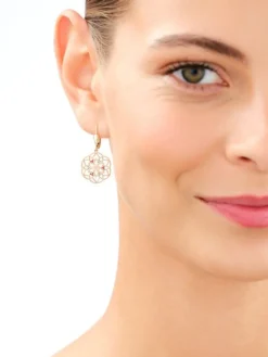 Złote kolczyki z cyrkoniami - rozety