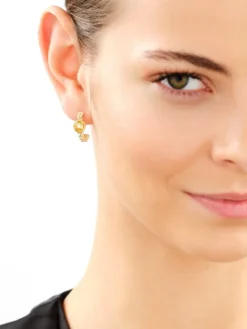 Złote kolczyki z cyrkoniami