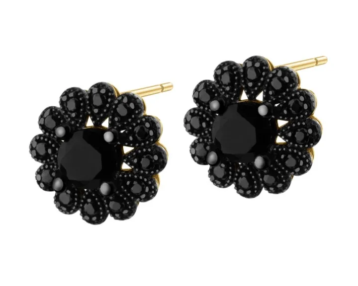 Złote kolczyki z cyrkoniami