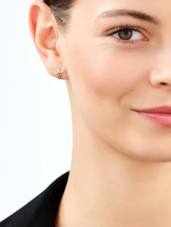 Złote kolczyki z cyrkoniami - owady