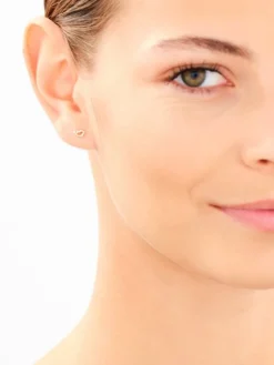 Złote kolczyki z cyrkoniami - usta