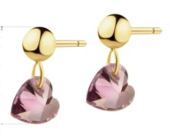 Złote kolczyki z cyrkoniami - serca