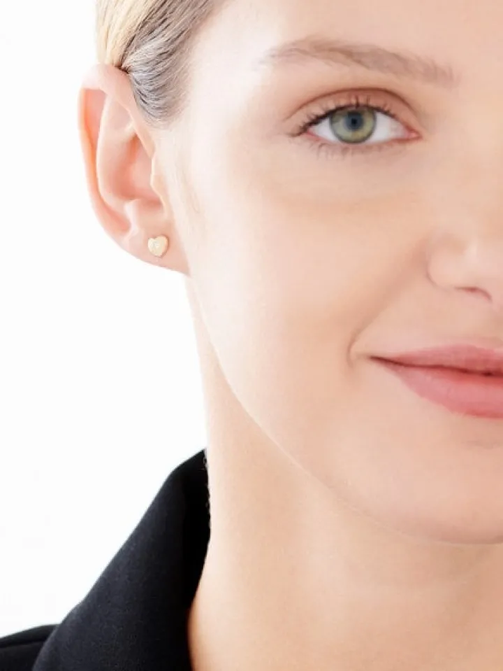 Złote kolczyki z cyrkoniami - serca