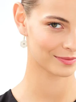 Złote kolczyki z cyrkoniami - rozety