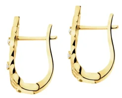 Złote kolczyki z cyrkoniami - kwiaty