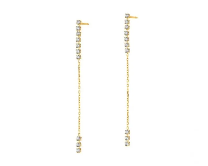 Złote kolczyki z cyrkoniami