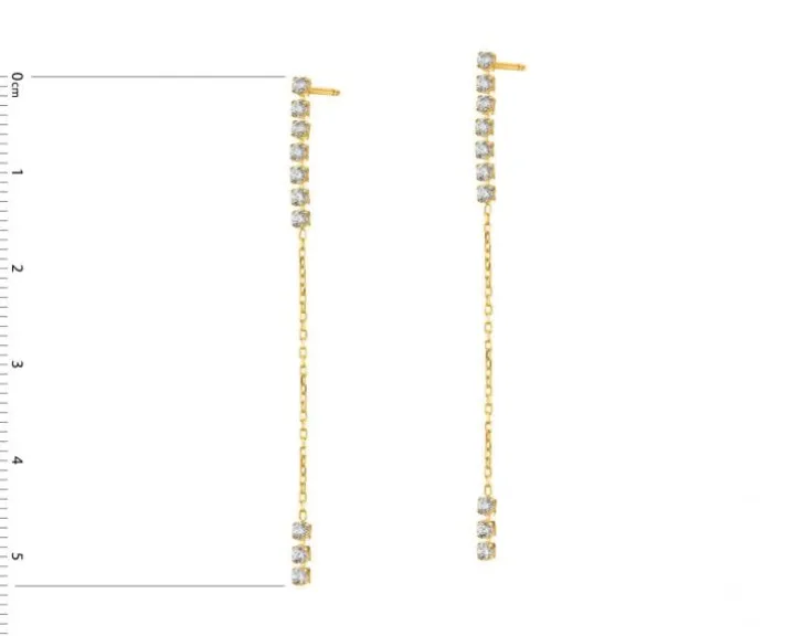 Złote kolczyki z cyrkoniami