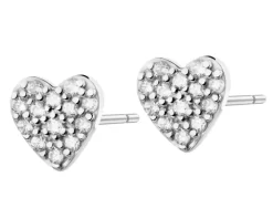 Złote kolczyki z cyrkoniami - serca