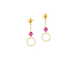 Złote kolczyki z cyrkoniami - kółka