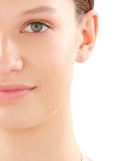 Złote kolczyki z cyrkoniami - serca