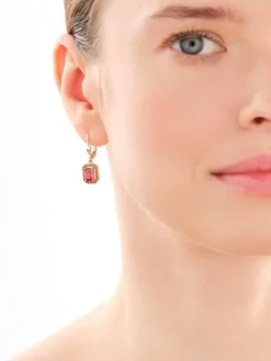 Złote kolczyki z cyrkoniami