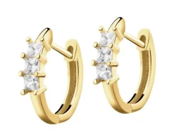 Złote kolczyki z cyrkoniami - koła