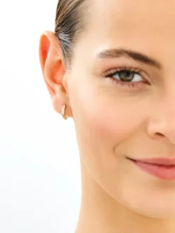 Złote kolczyki z cyrkoniami - koła