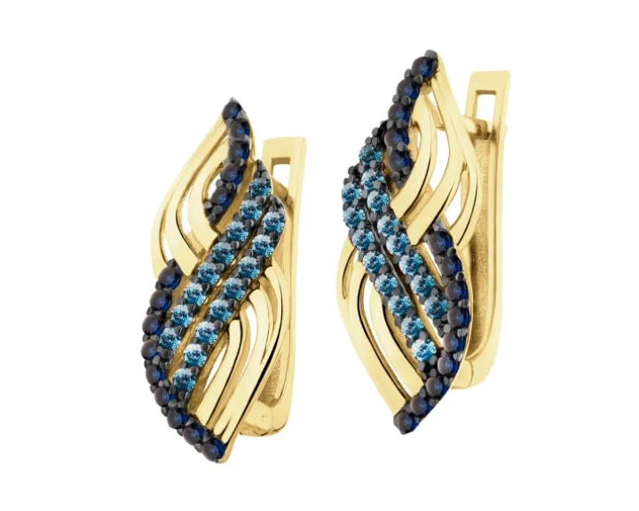 Złote kolczyki z cyrkoniami