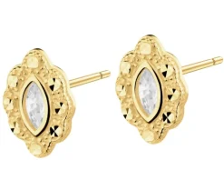 Złote kolczyki z cyrkoniami