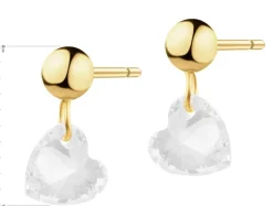 Złote kolczyki z cyrkoniami - serca