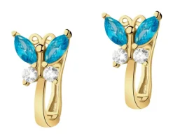 Złote kolczyki z cyrkoniami - motyle