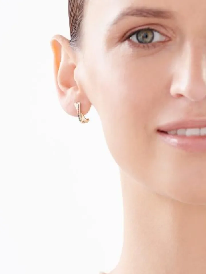 Złote kolczyki z cyrkoniami