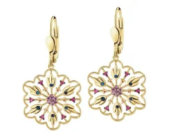 Złote kolczyki z cyrkoniami - rozety