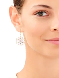 Złote kolczyki z cyrkoniami - rozety