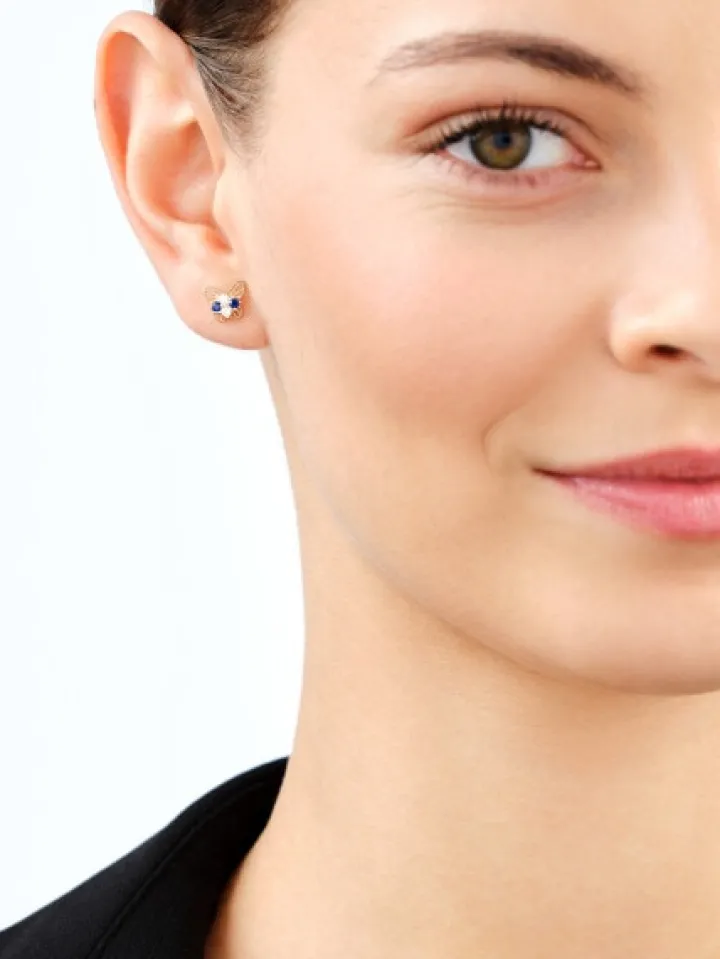 Złote kolczyki z cyrkoniami - motyle