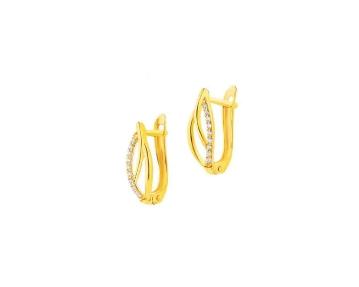 Złote kolczyki z cyrkoniami