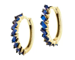 Złote kolczyki z cyrkoniami - koła