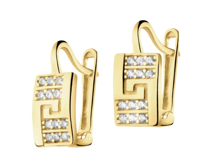 Złote kolczyki z cyrkoniami